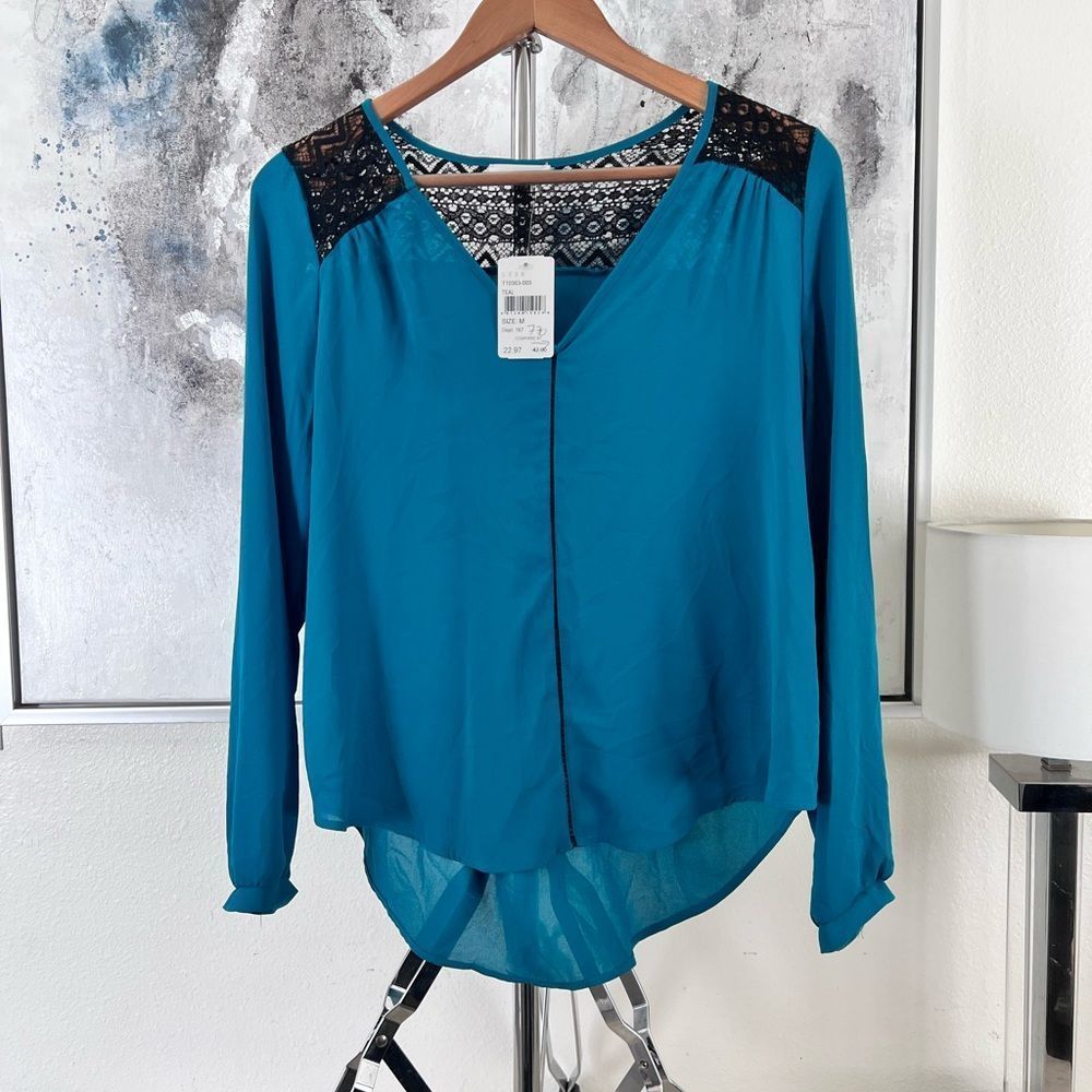 Green blouse sheer 